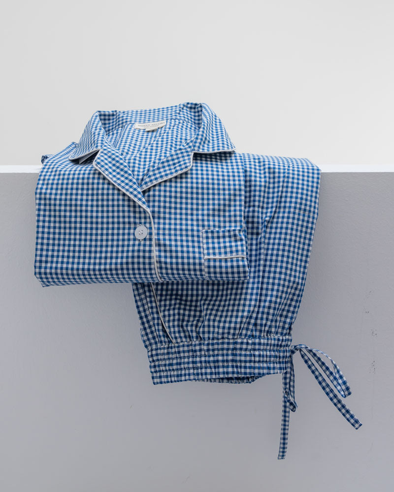 Damen Pyjama blau Vichy