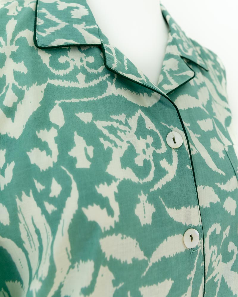 Damen Pyjama hellgrün gemustert