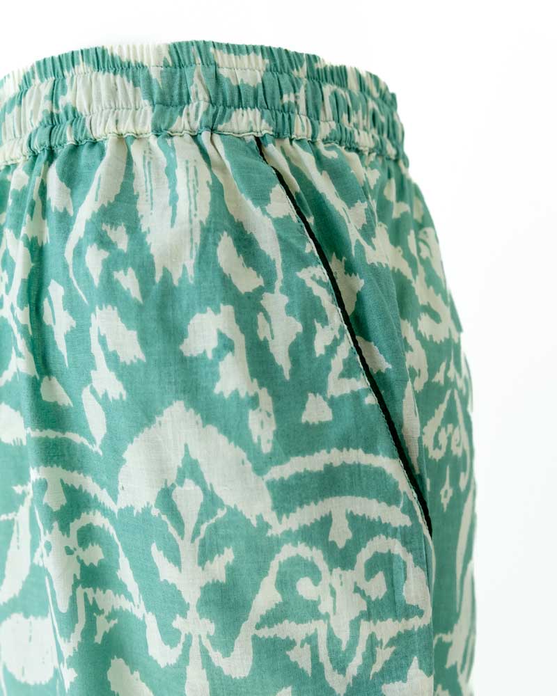 Damen Pyjama hellgrün gemustert