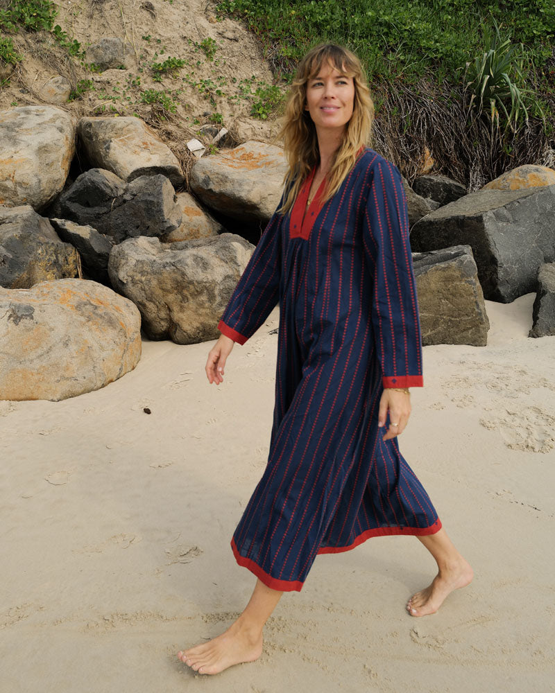 All-day-Dress Maxikleid dunkelblau einfarbig