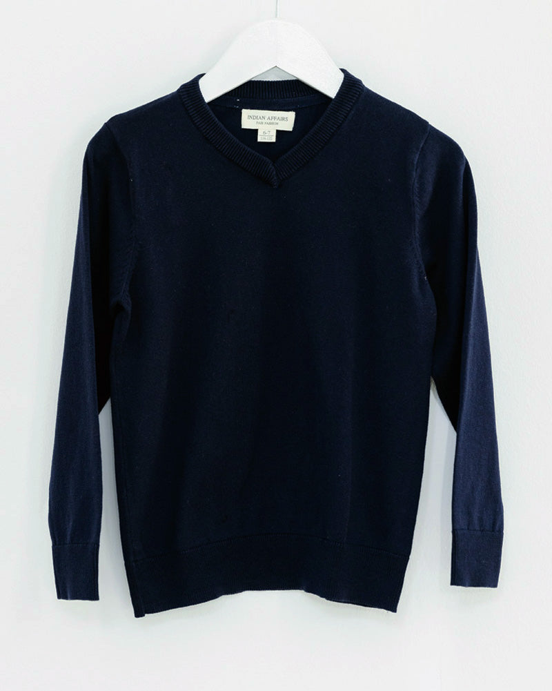 Unisex Baumwoll Pullover dunkelblau