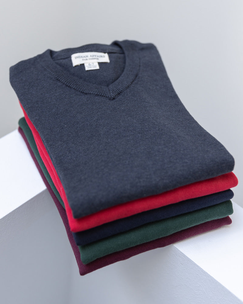 Unisex Kinder Baumwoll Pullover grau