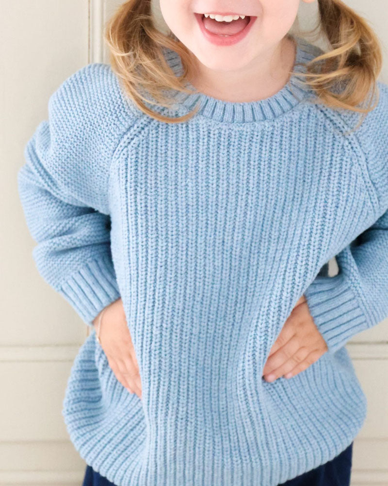 Unisex Raglan Pullover blau