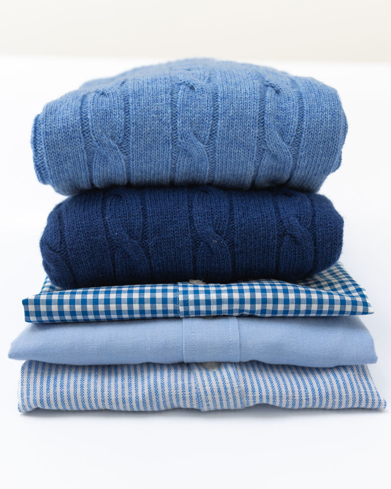 Jungen-Hemd blau Vichy Karo