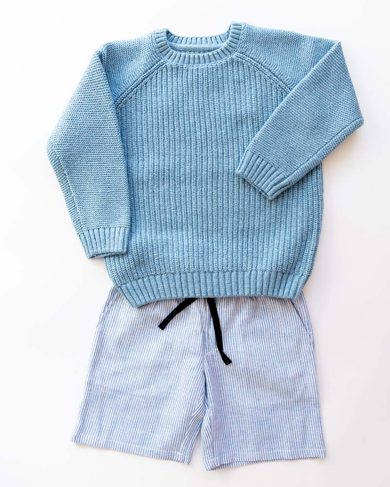 Unisex Bermudas Leinen gestreift