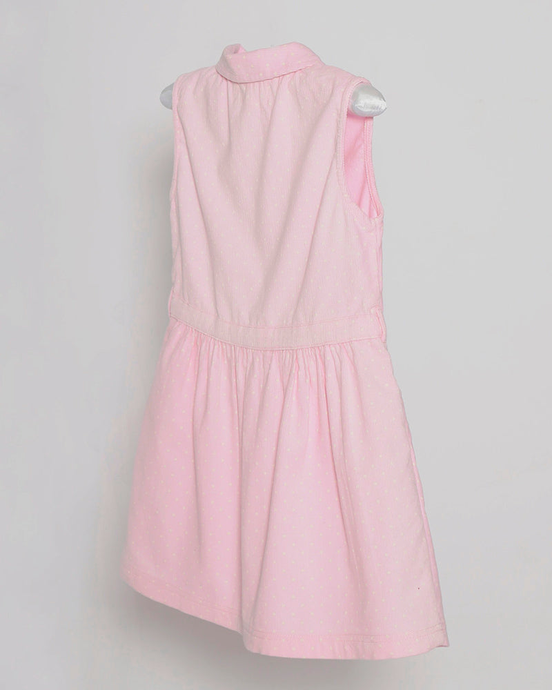 Mädchenkleid Cord Rosa Polkadots