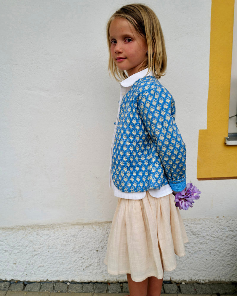Mädchenrock beige Baumwolle Musselin