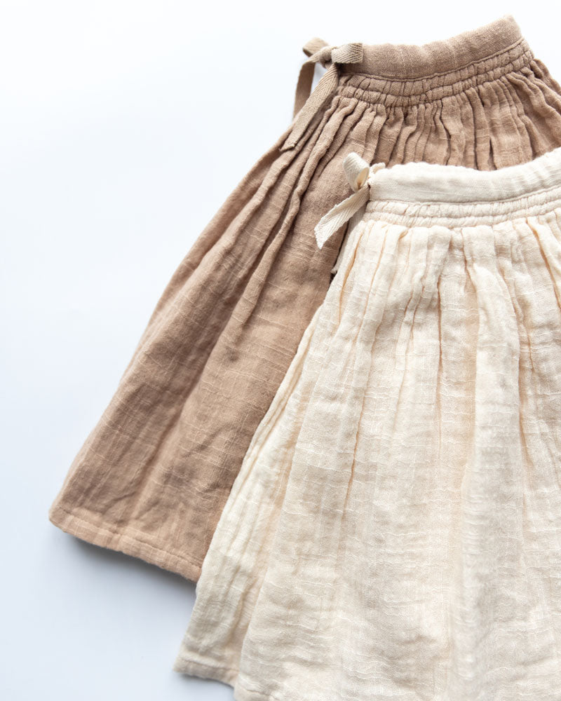 Mädchenrock beige Baumwolle Musselin
