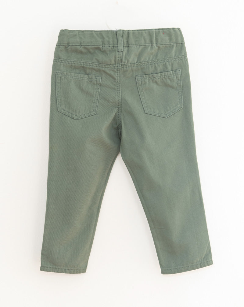 Unisex Chino Hose khaki-grün Baumwolle