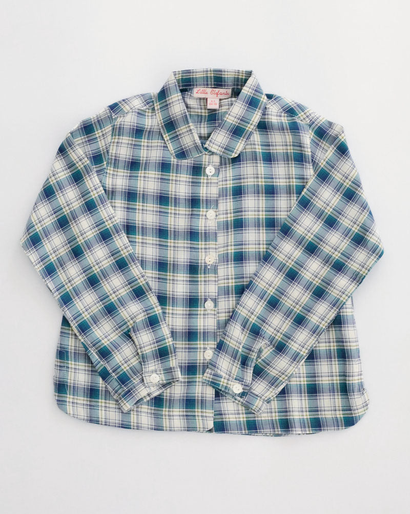 Mädchenbluse kariert Rundkragen