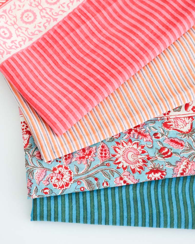 Pareo pink rot gestreift
