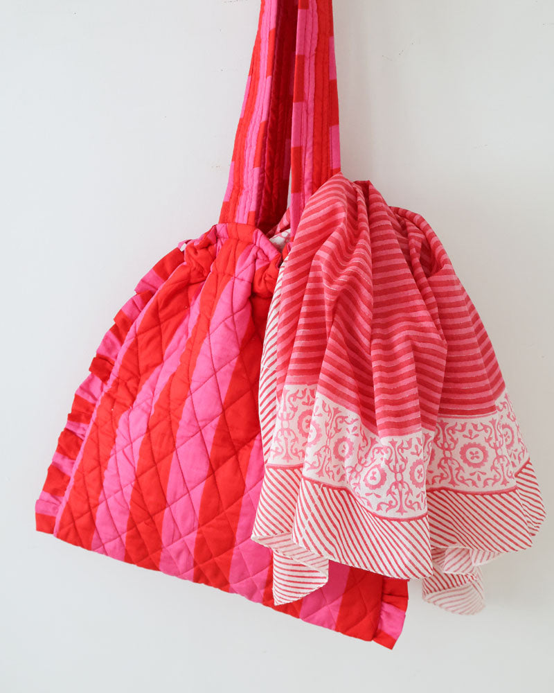 Pareo pink rot gestreift