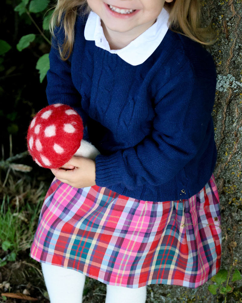 Mädchen Pullover dunkelblau Wolle