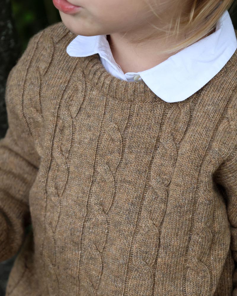 Unisex Pullover camel Wolle