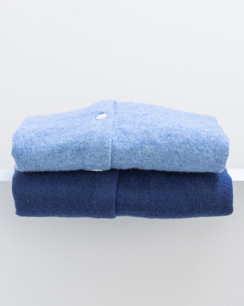 Mädchen Strickjacke mittelblau Wolle