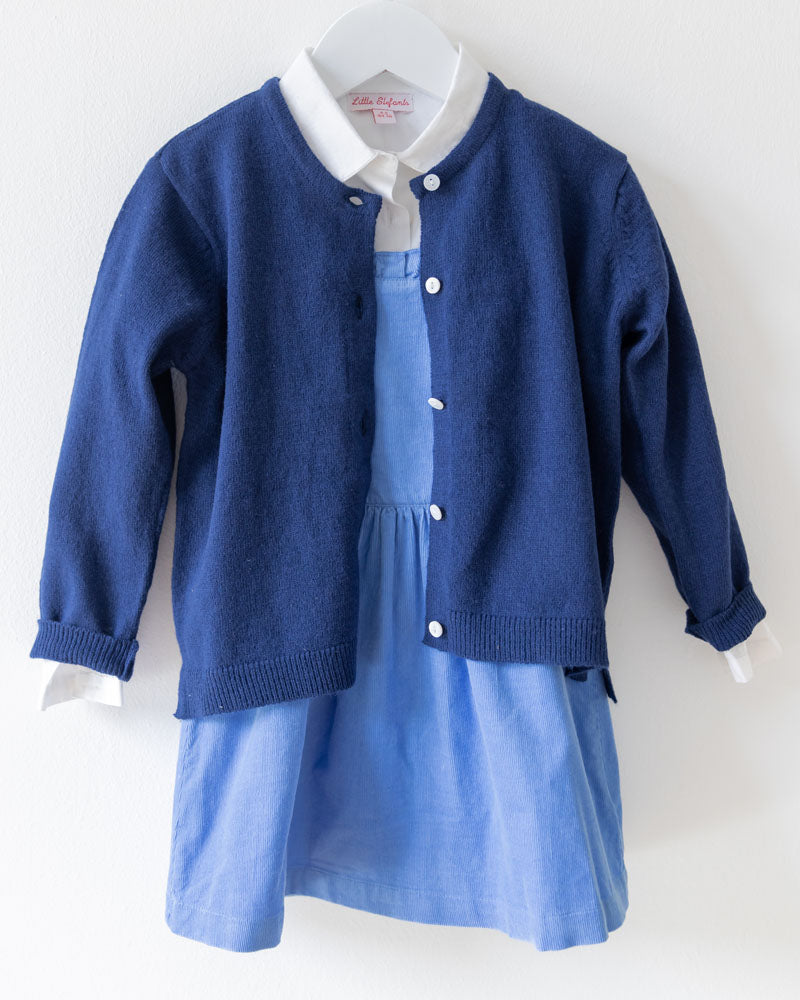 Latzkleid aus blauem Velour