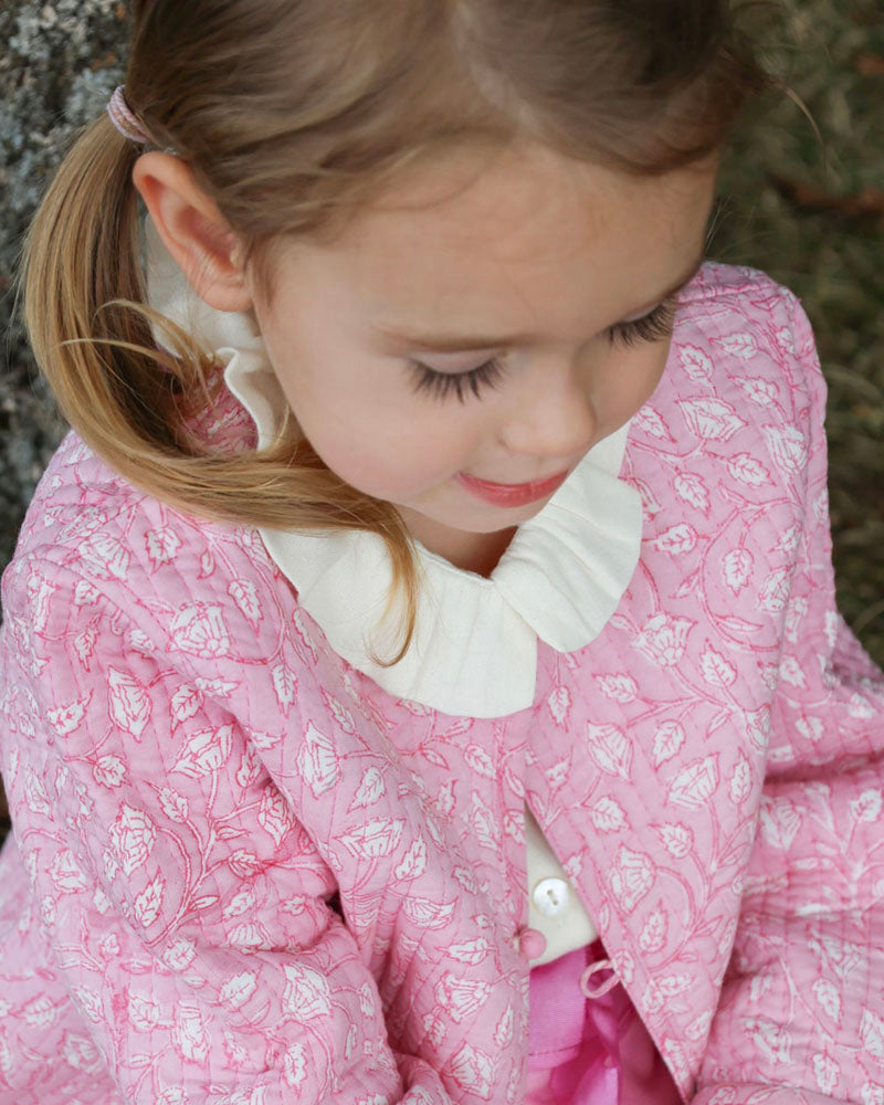 Mädchen Steppjacke rosa gemustert