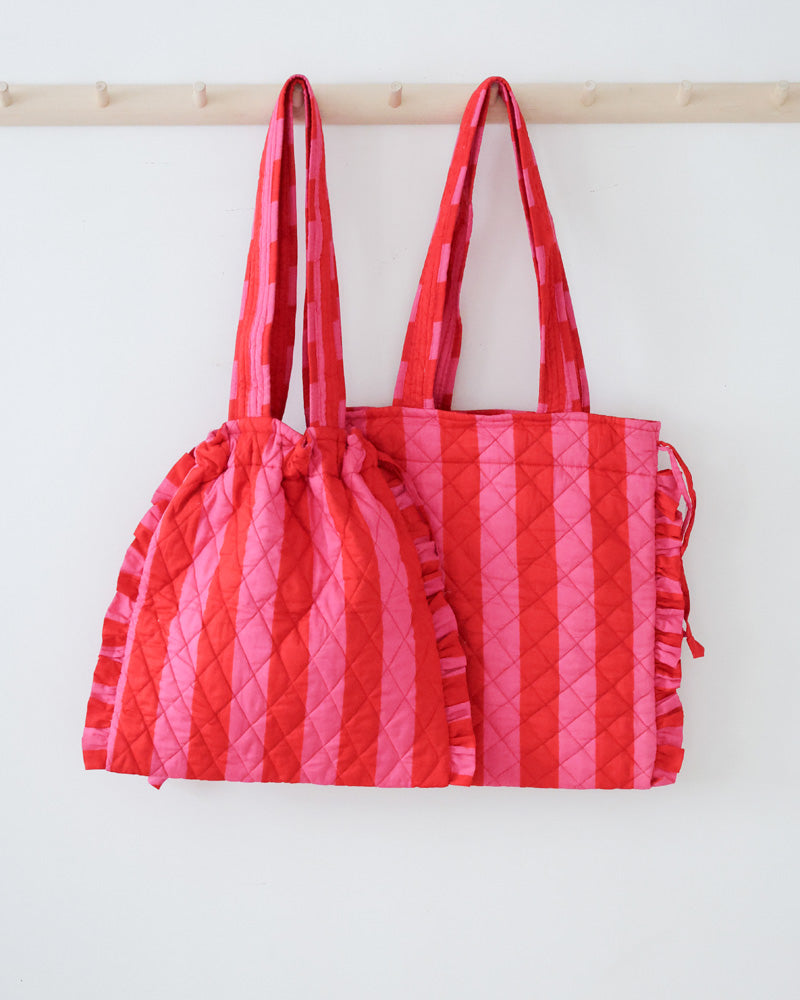 Allround Tasche pink rot gestreift