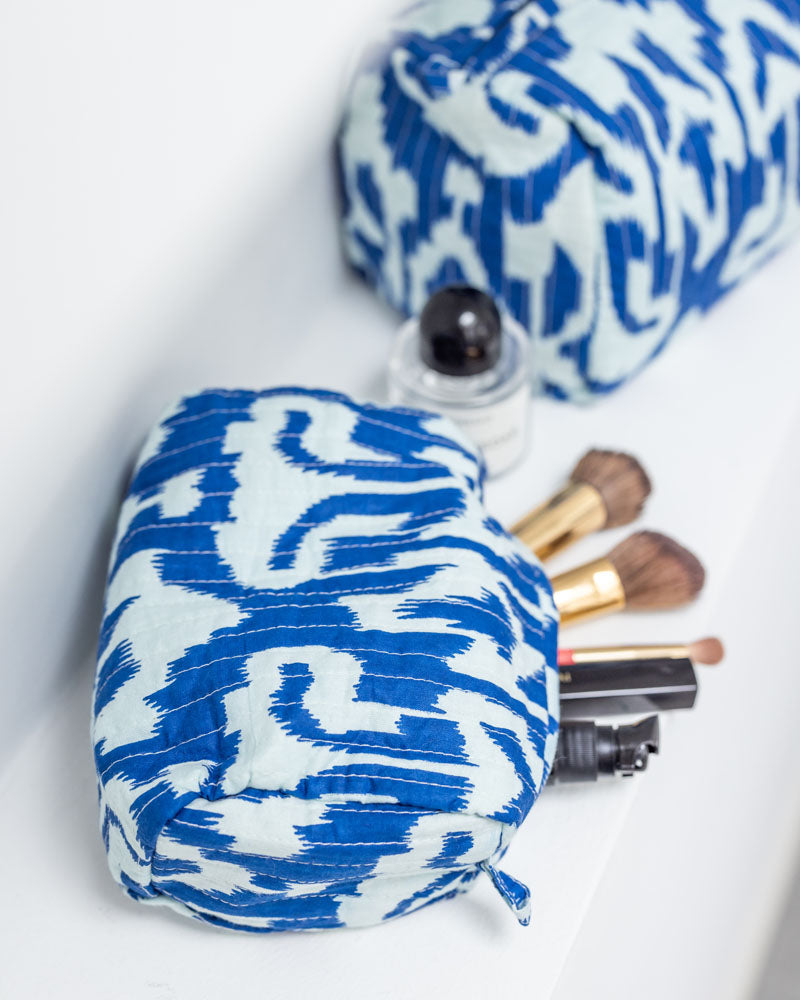Kosmetiktaschen 3er Set Ikat blau