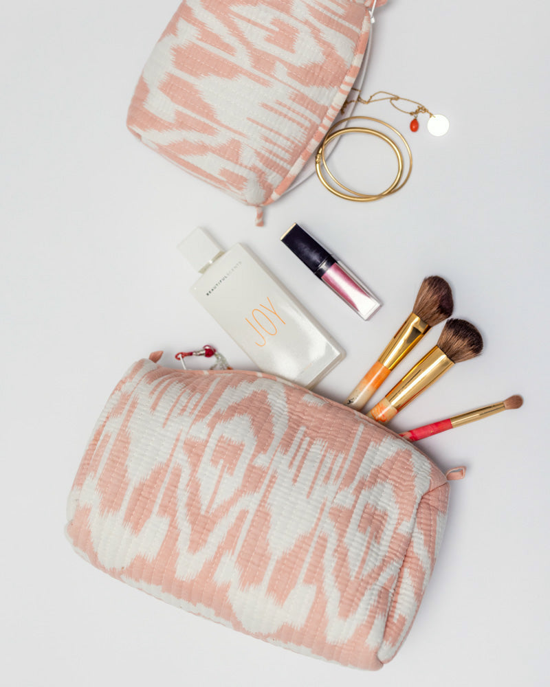 Kosmetiktaschen 3er Set Ikat rosa