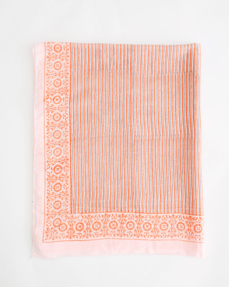 Pareo orange grau gestreift