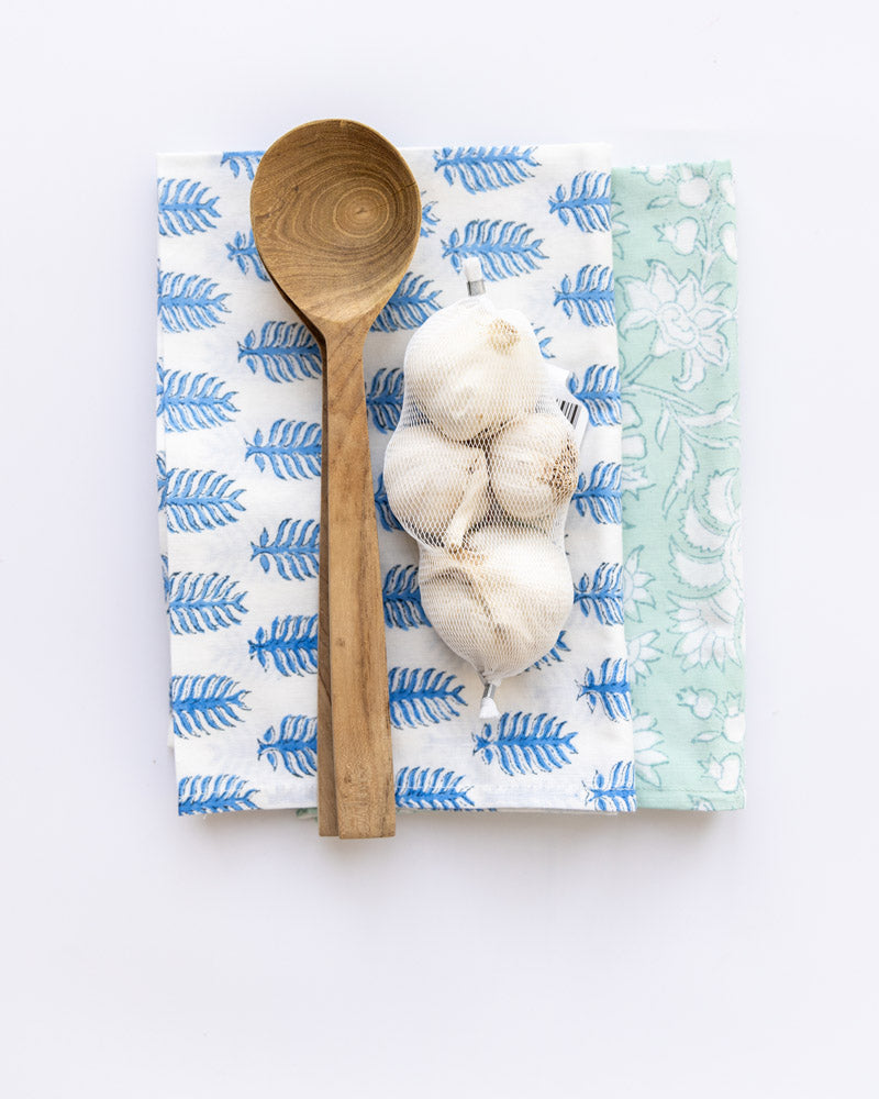 Geschirrtücher im 2er Set blaues Blatt