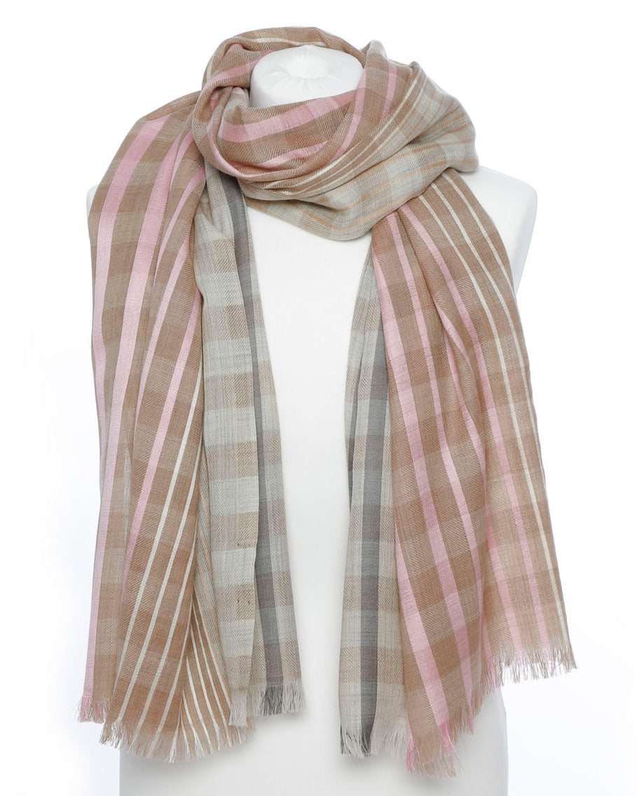 Damenschal pastell kariert