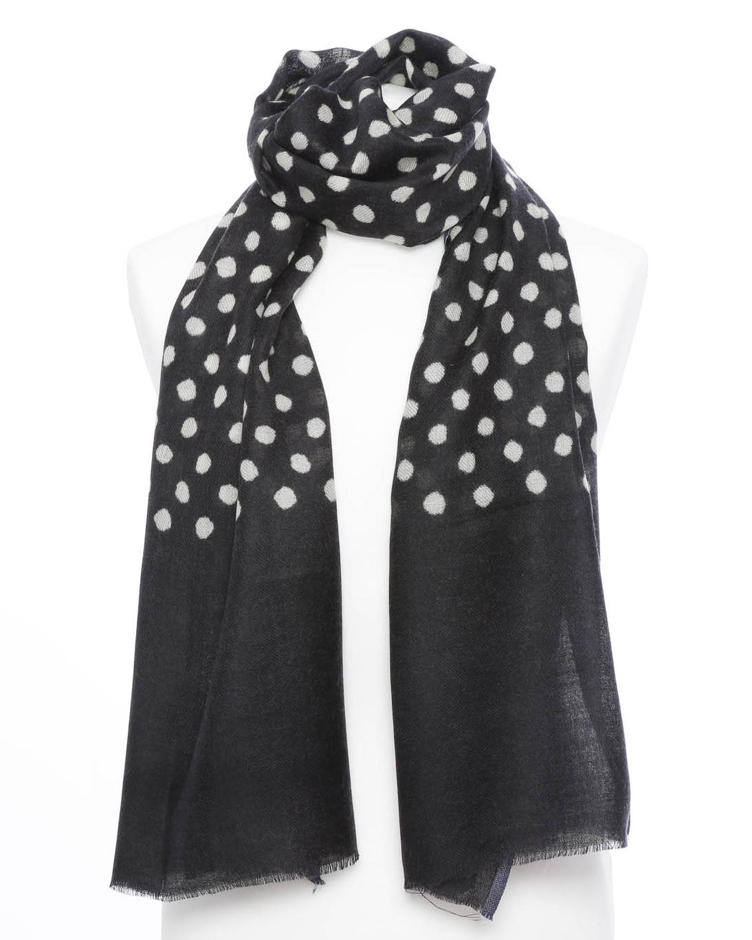 Damenschal schwarz weiss Polkadots