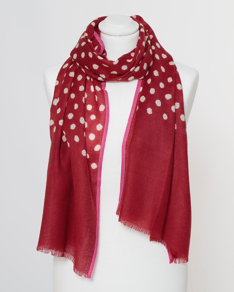Damenschal rot pink Polkadots
