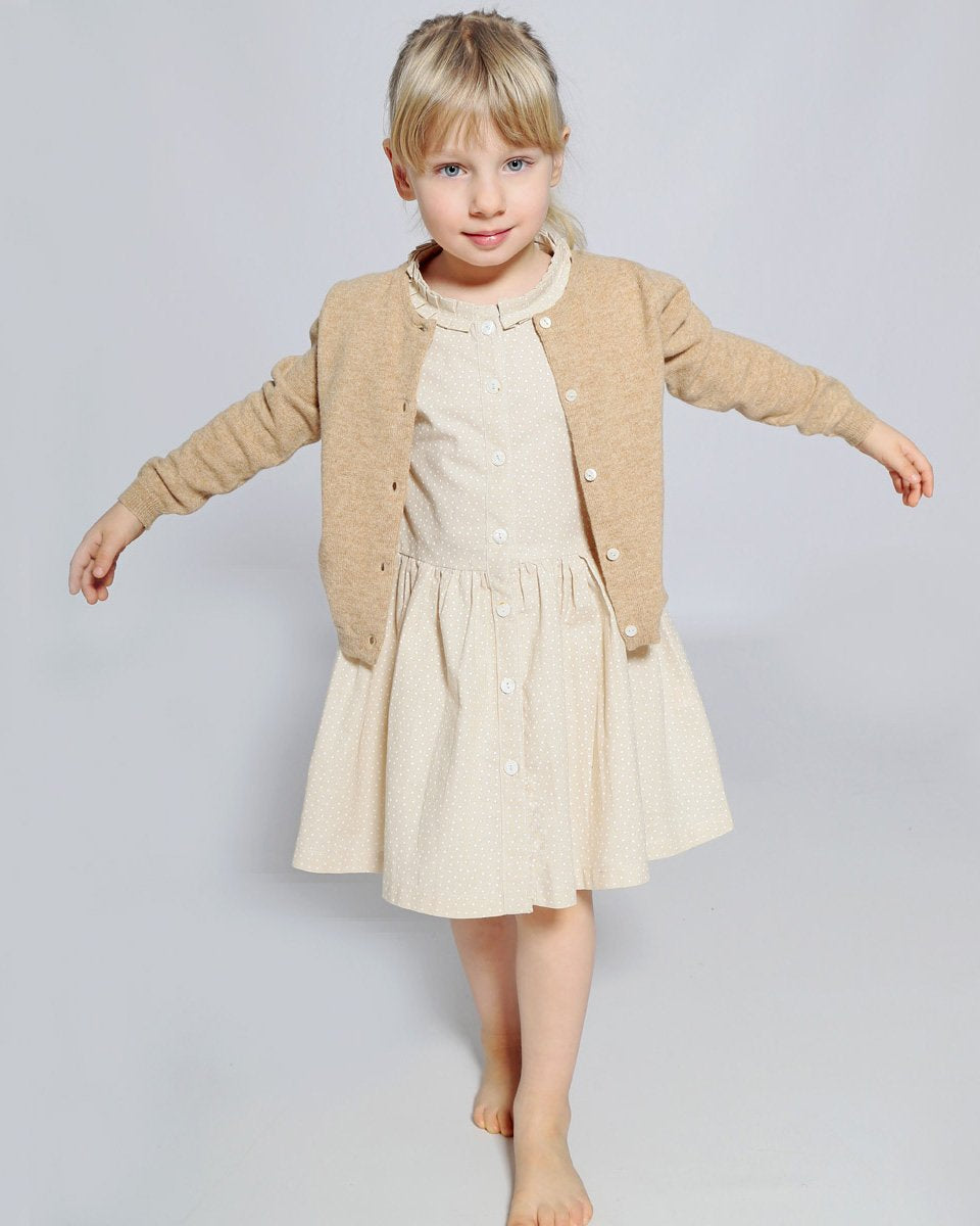 Mädchen-Strickjacke Camel Wolle