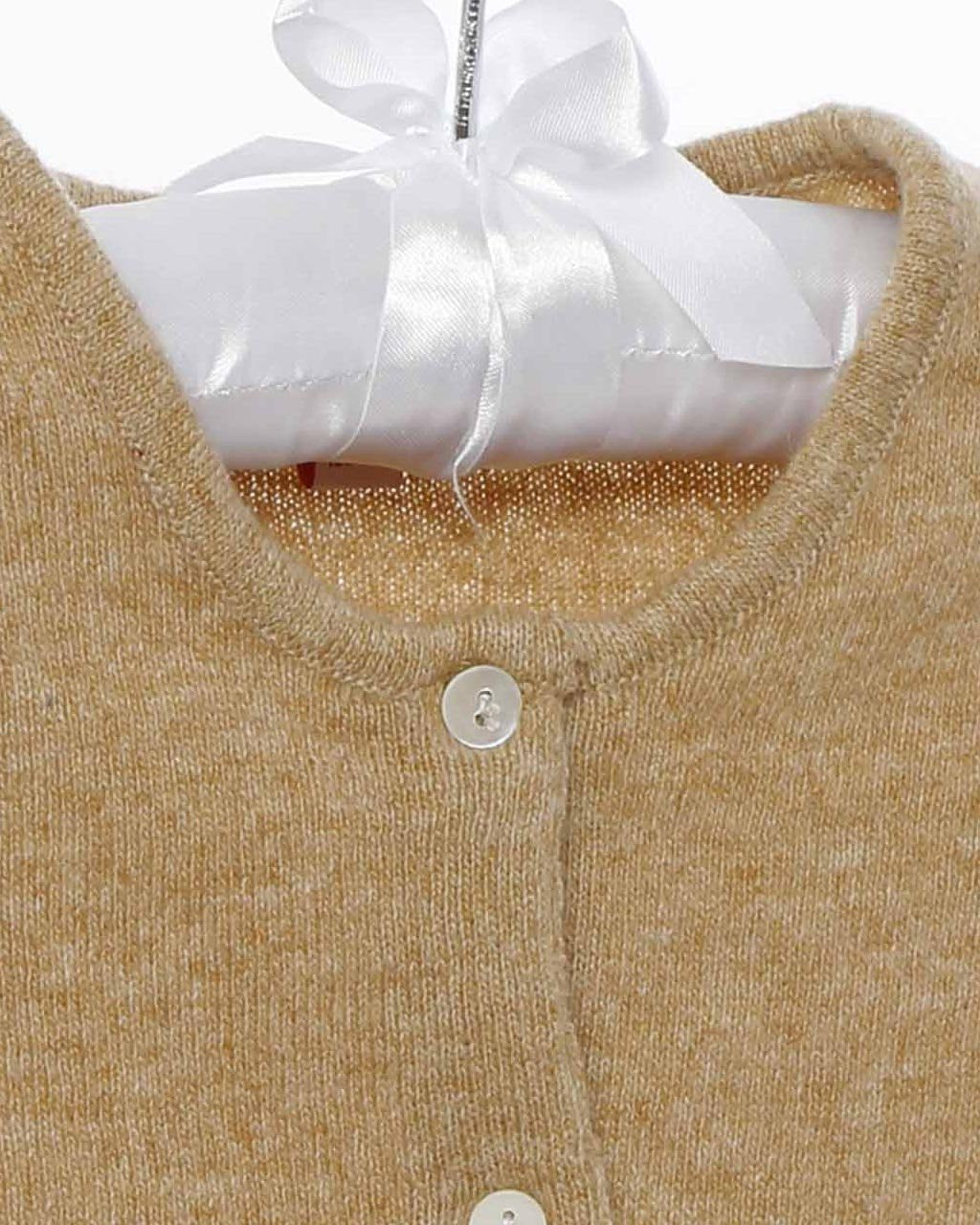 Mädchen-Strickjacke Camel Wolle