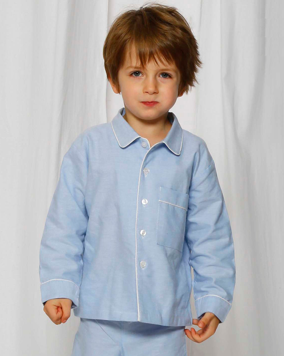 Unisex Pyjama blau Popeline