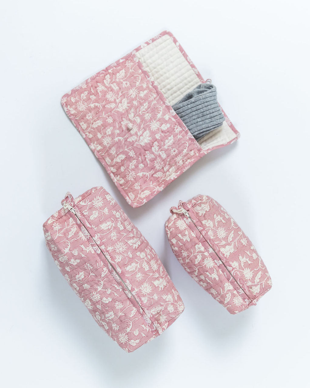 Waschbeutel 3er Set rosa Familie