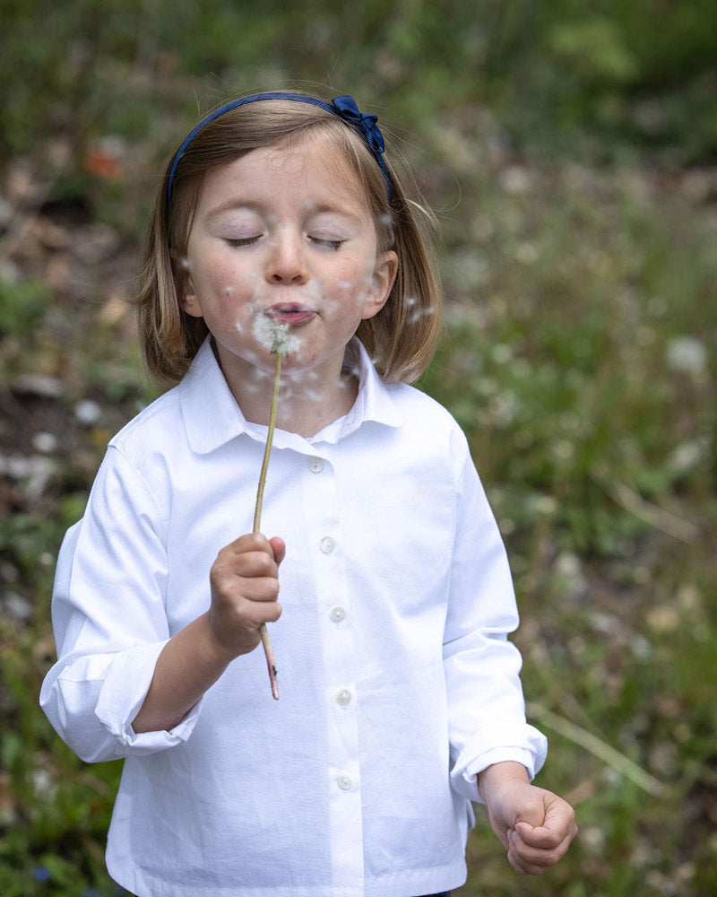 Mädchenbluse weiss Rundkragen