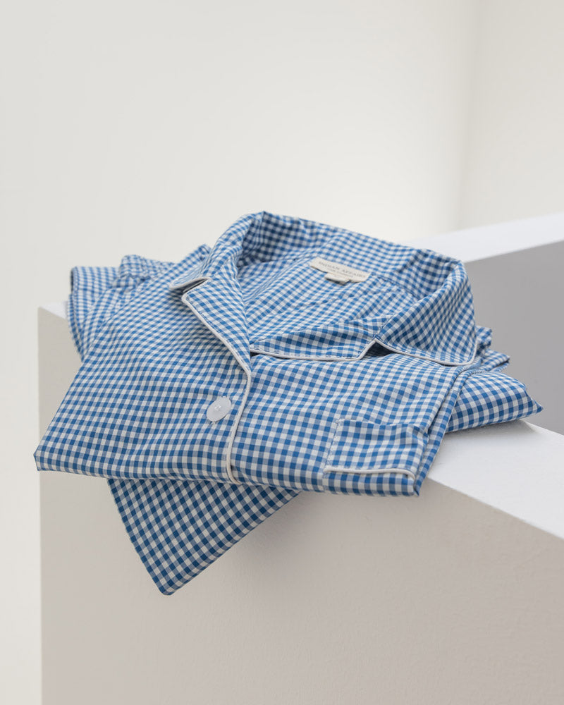 Damen Pyjama blau Vichy