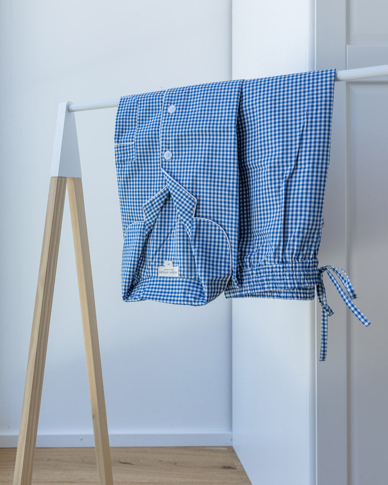 Damen Pyjama blau Vichy