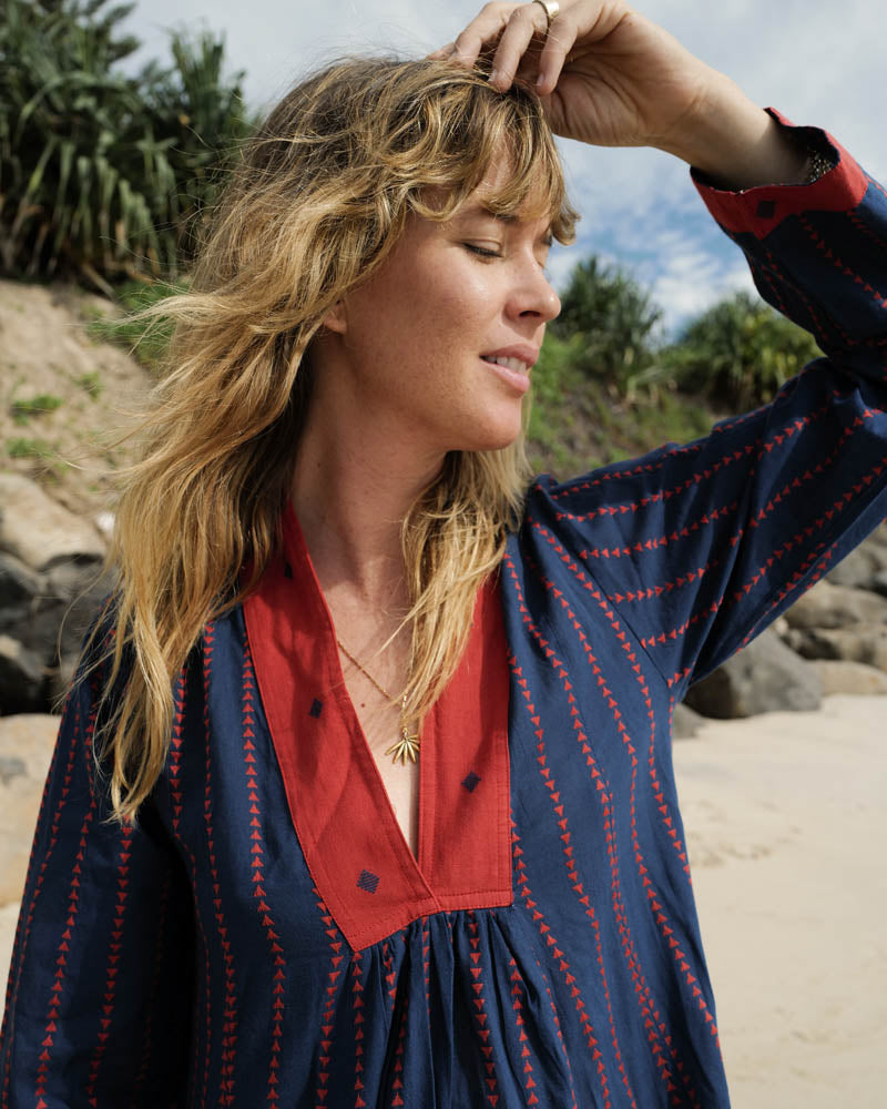 All-day-Dress Maxikleid dunkelblau einfarbig