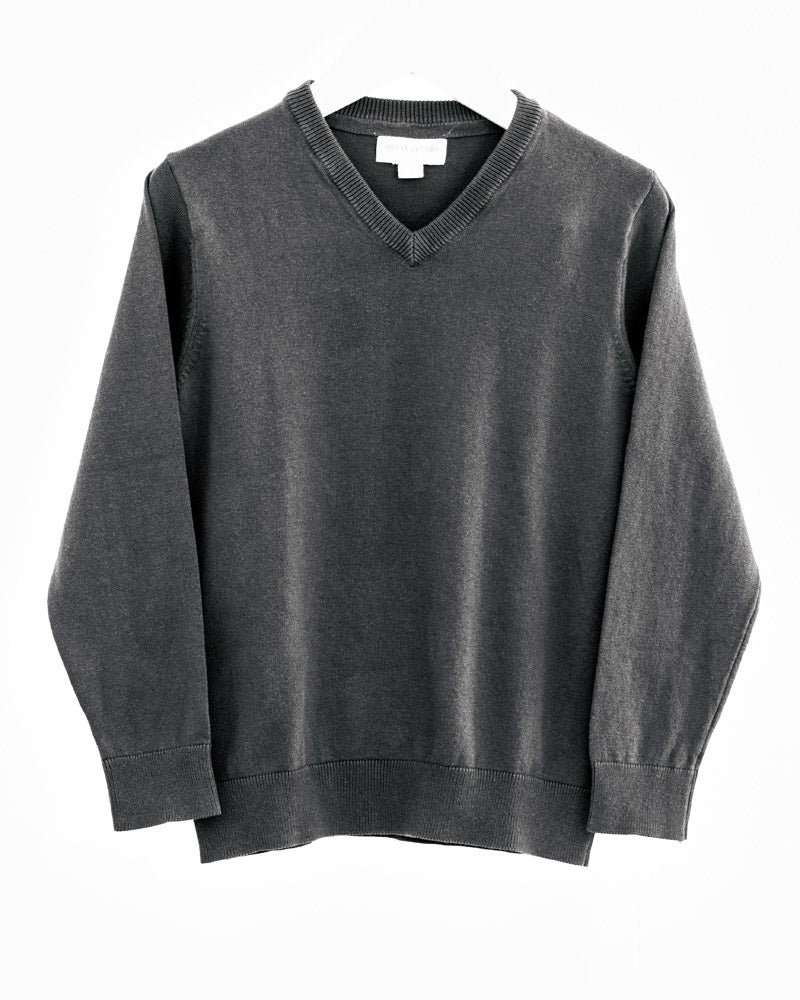 Unisex Kinder Baumwoll Pullover grau