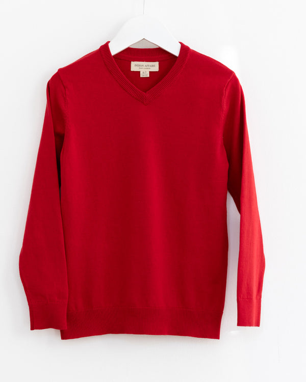 Unisex Kinder Baumwoll Pulli rot