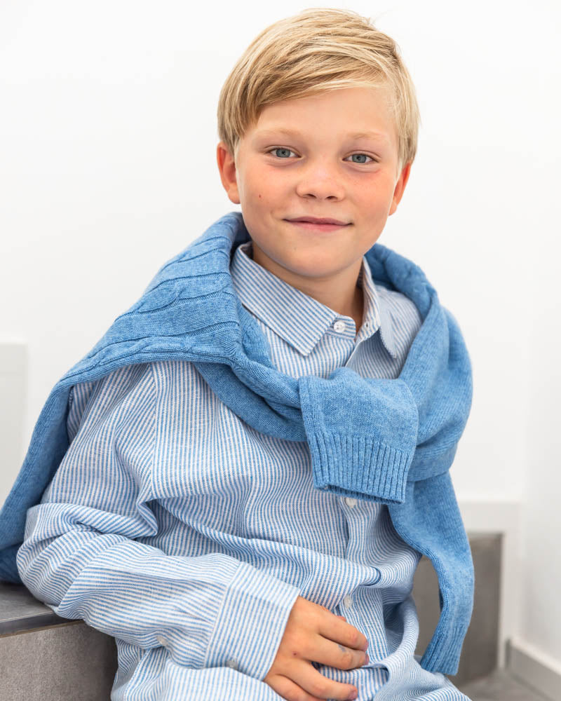 Unisex Pulli Blau Wolle