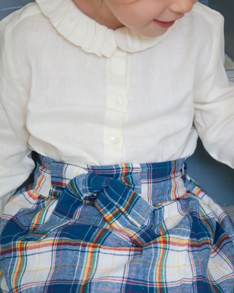 Mädchenrock blau kariert Flanell