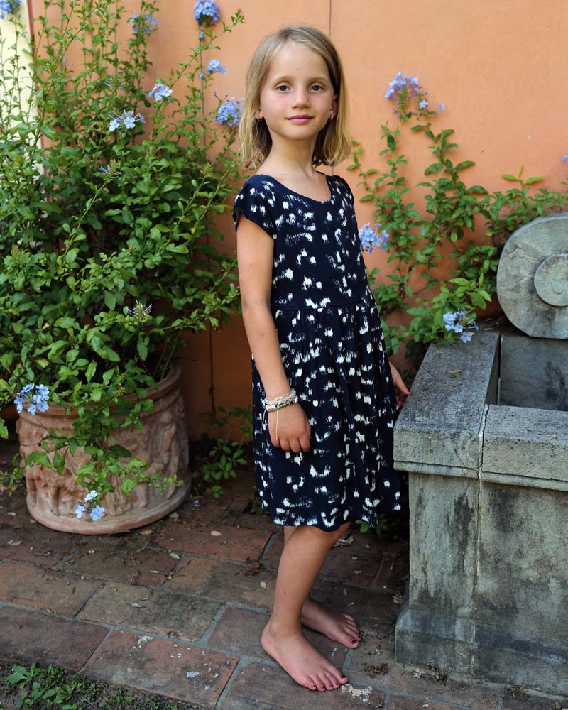 Mädchenkleid Blau Kurzärmelig