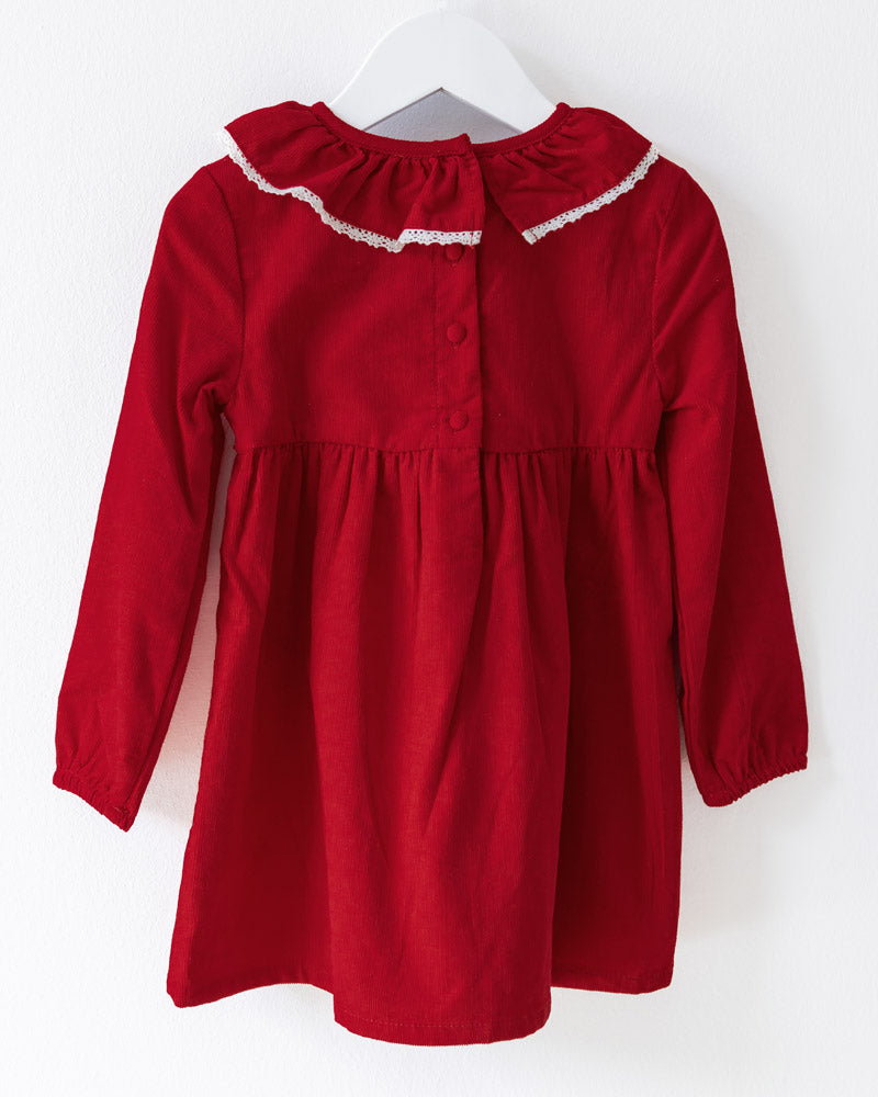 Mädchen Festkleid rot gesmokt