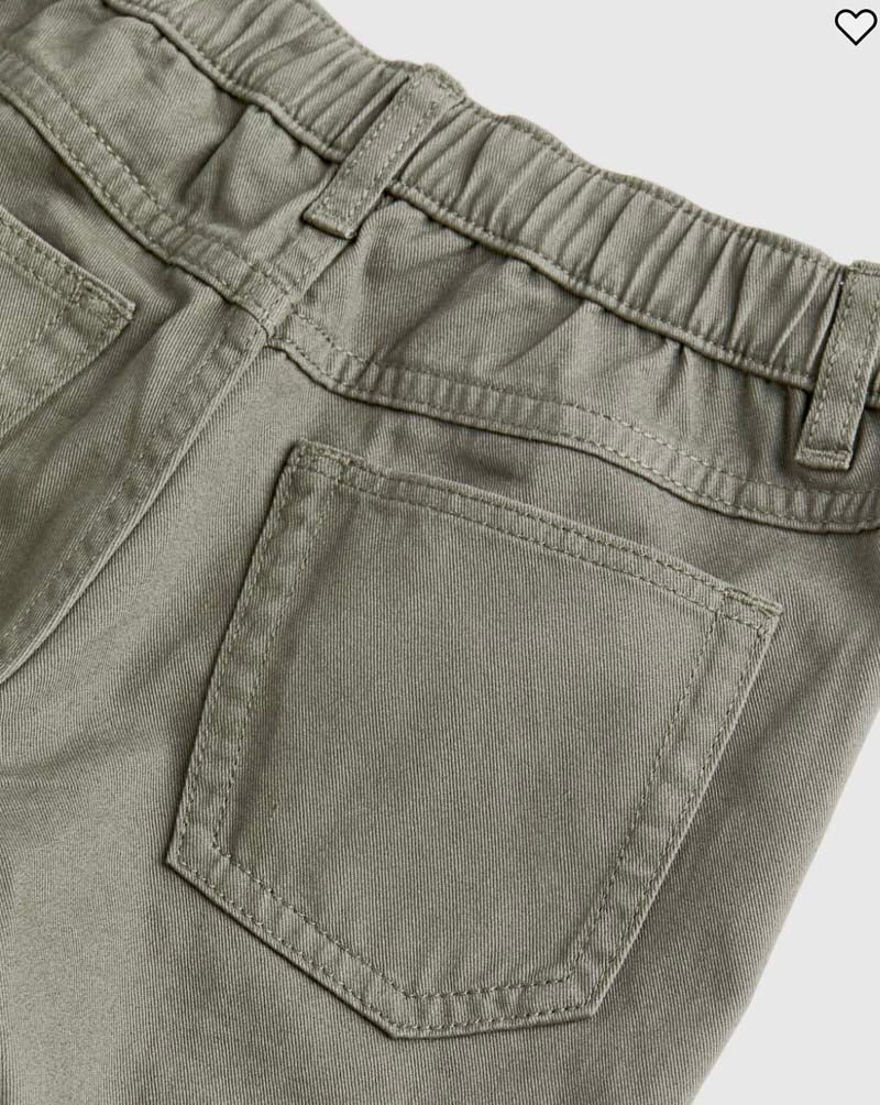 Unisex Chino Hose khaki-grün Baumwolle