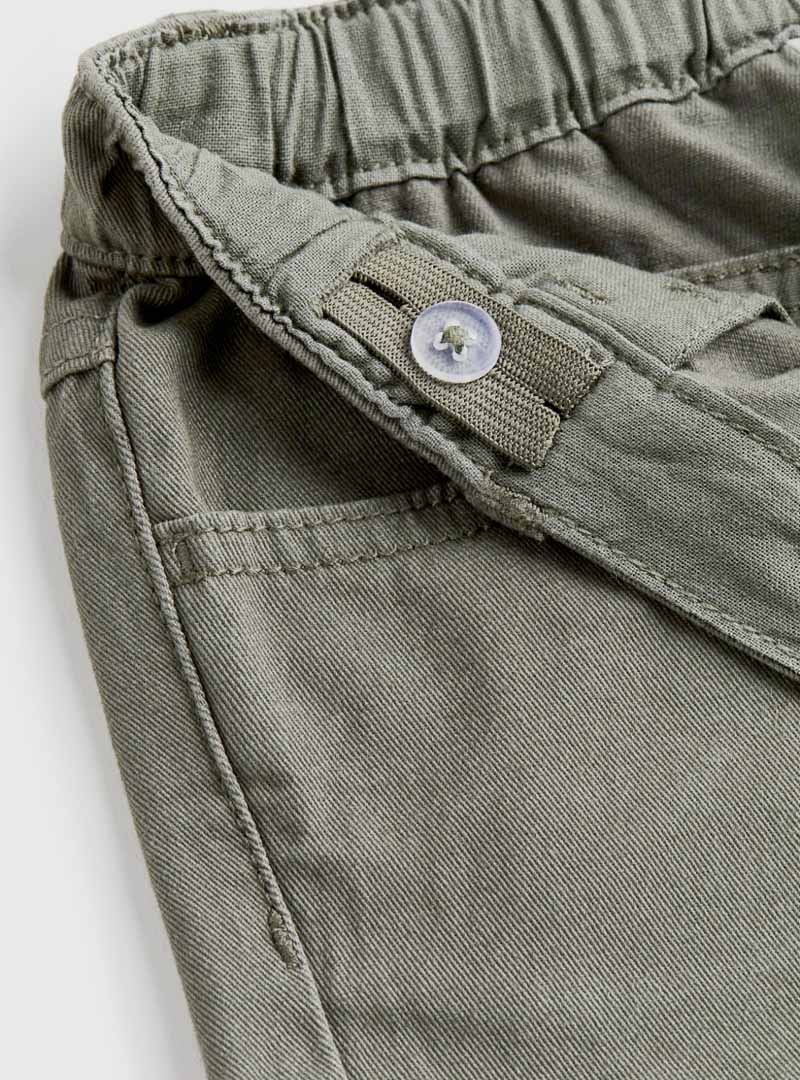 Unisex Chino Hose khaki-grün Baumwolle