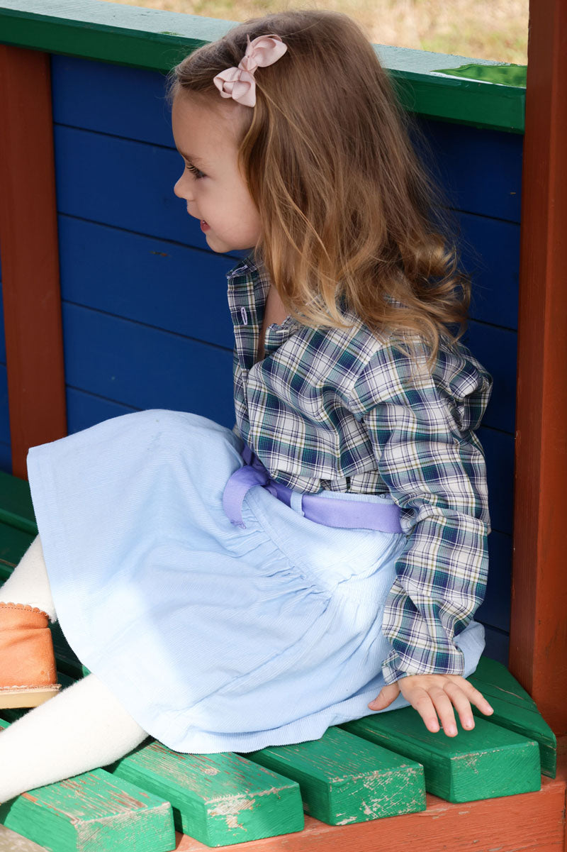 Mädchenbluse kariert Rundkragen