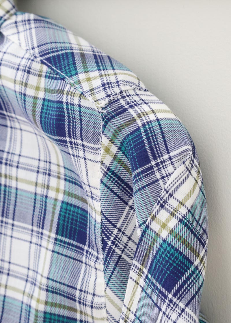 Mädchenbluse kariert Rundkragen