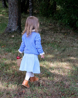 Mädchen Pullover Mittelblau Wolle