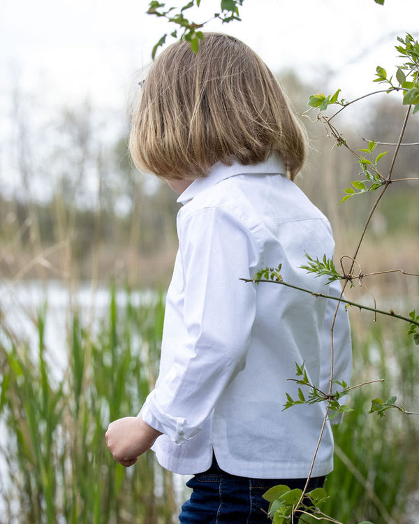 Mädchenbluse weiss Rundkragen