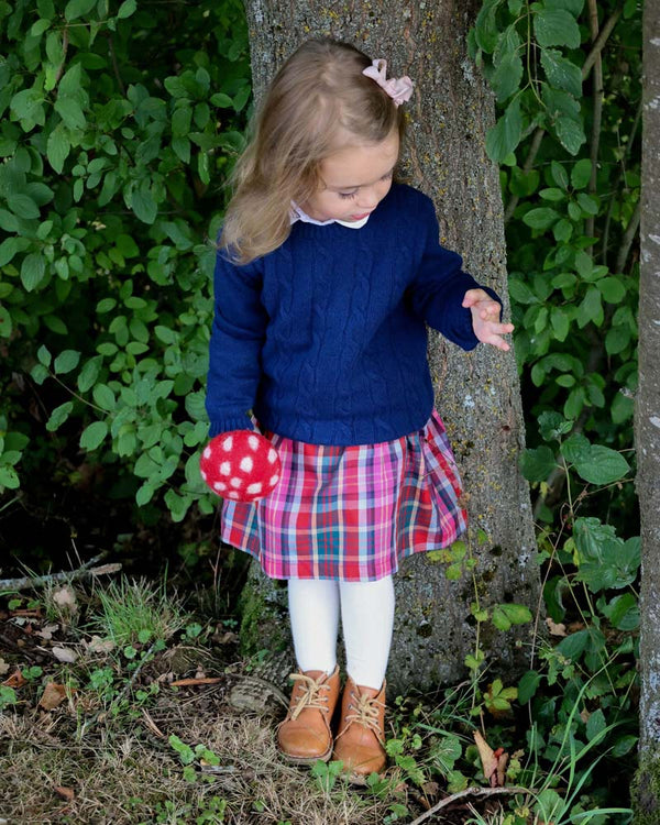 Mädchen Pullover dunkelblau Wolle